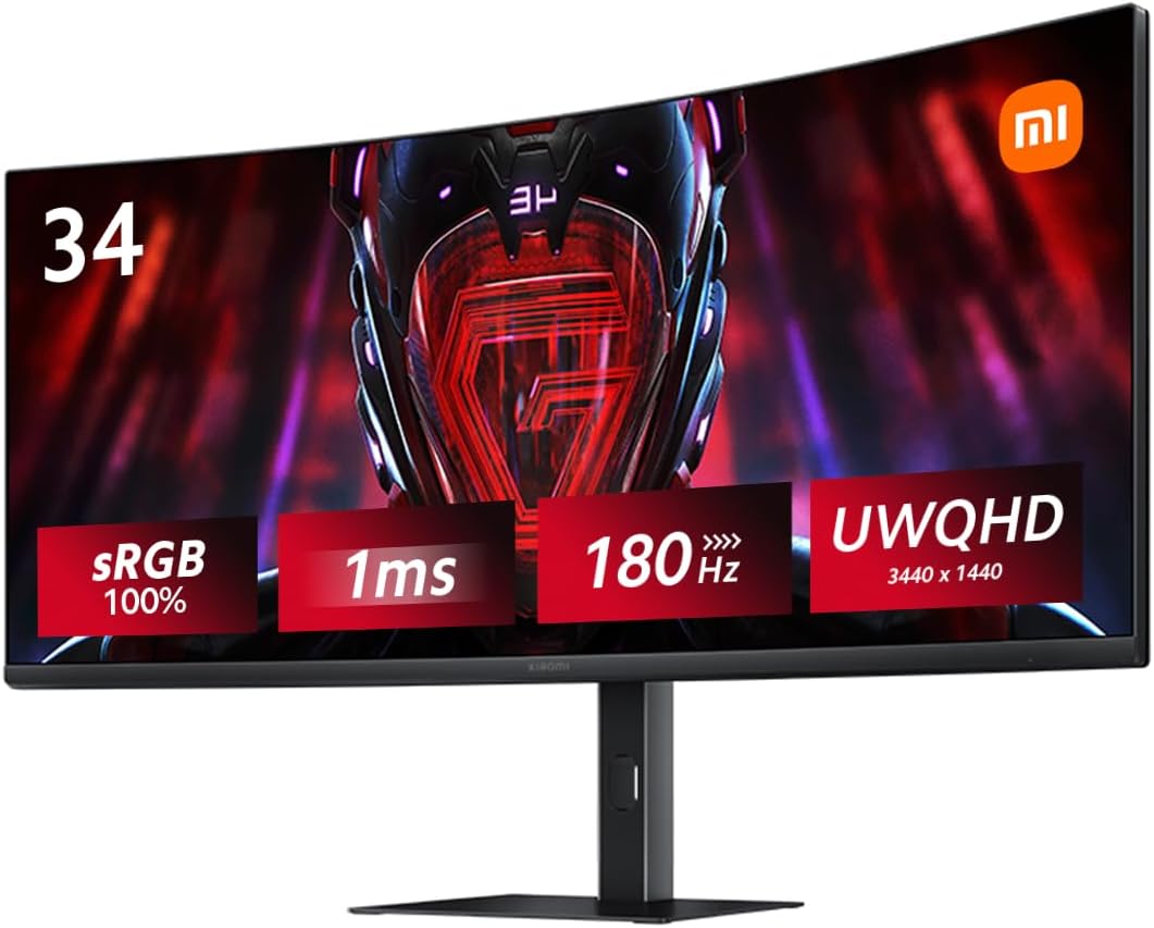 併用している Xiaomi G34WQi 34インチ曲面ゲーミングモニター（UWQHD/180Hz）